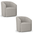 Poltrona Decorativa Orgânica Kit 2 Stella Max Bouclê Cinza D0