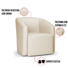 Poltrona Decorativa Orgânica Kit 2 Stella Max Sintético Bege