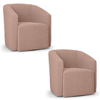 Poltrona Decorativa Orgânica Kit 2 Stella Maxbouclê Rosê D03