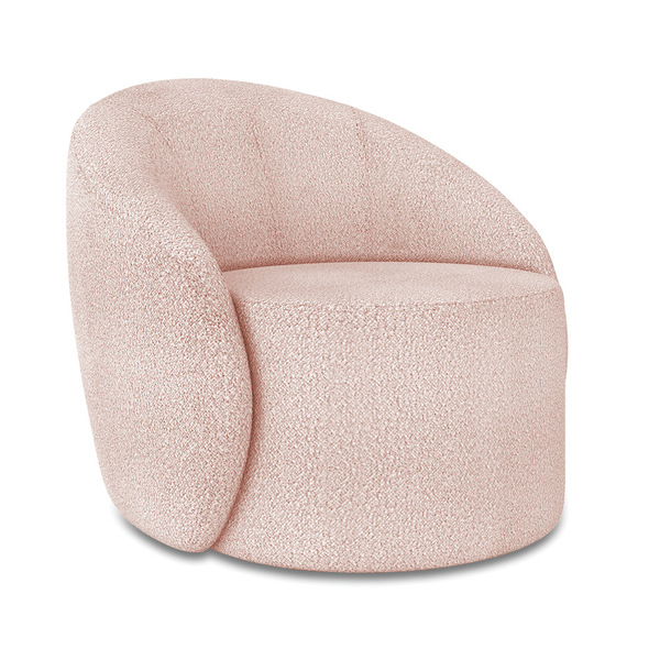 Poltrona Decorativa Orgânica Lua Bouclê Rosê D03 - D'rossi