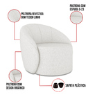 Poltrona Decorativa Orgânica Lua Linho D03 - D'rossi - Cinza