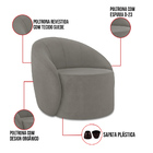 Poltrona Decorativa Orgânica Lua Suede D03 - D'rossi - Grafite