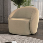 Poltrona Decorativa Orgânica Lua Suede D03 - D'rossi - Marrom