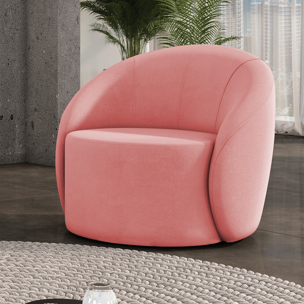 Poltrona Decorativa Orgânica Lua Suede D03 - D'rossi - Rose