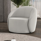 Poltrona Decorativa Orgânica Lua Veludo Cinza D03 - D'rossi