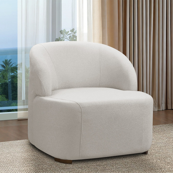 Poltrona Decorativa Orgânica Para Sala Diully Bouclê Cinza Cl