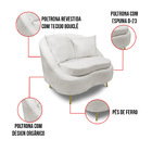 Poltrona Decorativa Orgânica Pé Ferro Dourado Kit 2 Zaya Bouc