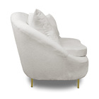 Poltrona Decorativa Orgânica Pé Ferro Dourado Kit 2 Zaya Bouc