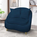 Poltrona Decorativa Orgânica Pé Ferro Dourado Kit 2 Zaya Bouc