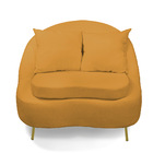 Poltrona Decorativa Orgânica Pé Ferro Dourado Zaya Bouclê C05