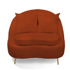 Poltrona Decorativa Orgânica Pé Ferro Dourado Zaya Bouclê C05