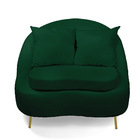 Poltrona Decorativa Orgânica Pé Ferro Dourado Zaya Bouclê C05