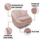 Poltrona Decorativa Orgânica Pé Ferro Dourado Zaya Bouclê C05