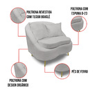 Poltrona Decorativa Orgânica Pé Ferro Dourado Zaya Bouclê C05