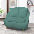 Poltrona Decorativa Orgânica Pé Ferro Dourado Zaya Bouclê Ver