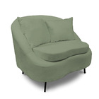 Poltrona Decorativa Orgânica Pé Ferro Preto Kit 2 Zaya Bouclê