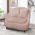 Poltrona Decorativa Orgânica Pé Ferro Preto Kit 2 Zaya Bouclê