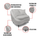 Poltrona Decorativa Orgânica Pé Ferro Preto Kit 2 Zaya Bouclê