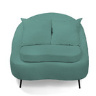 Poltrona Decorativa Orgânica Pé Ferro Preto Kit 2 Zaya Bouclê