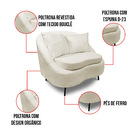 Poltrona Decorativa Orgânica Pé Ferro Preto Kit 2 Zaya Bouclê