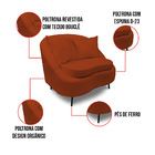 Poltrona Decorativa Orgânica Pé Ferro Preto Zaya Bouclê C05 -