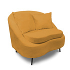 Poltrona Decorativa Orgânica Pé Ferro Preto Zaya Bouclê C05 -