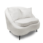 Poltrona Decorativa Orgânica Pé Ferro Preto Zaya Bouclê C05 -