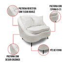 Poltrona Decorativa Orgânica Pé Ferro Preto Zaya Bouclê C05 -