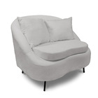 Poltrona Decorativa Orgânica Pé Ferro Preto Zaya Bouclê C05 -