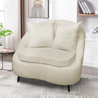 Poltrona Decorativa Orgânica Pé Ferro Preto Zaya Bouclê C05 -