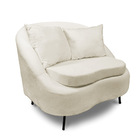 Poltrona Decorativa Orgânica Pé Ferro Preto Zaya Bouclê C05 -