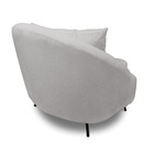 Poltrona Decorativa Orgânica Pé Ferro Preto Zaya Bouclê Cinza