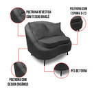 Poltrona Decorativa Orgânica Pé Ferro Preto Zaya Bouclê Grafi