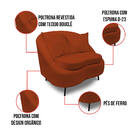 Poltrona Decorativa Orgânica Pé Ferro Preto Zaya Bouclê Terra