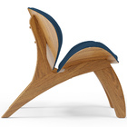 Poltrona Decorativa Orgânica Sala Living Kadosh L02 Suede Azu