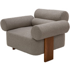 Poltrona Decorativa Orgânica Sala Living Pés Madeira Orpheu L