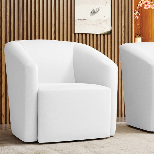 Poltrona Decorativa Orgânica Stella Max Sintético Branco D03