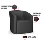 Poltrona Decorativa Orgânica Stella Max Sintético Preto D03 -