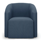 Poltrona Decorativa Orgânica Stella Max Suede Azul Marinho D0