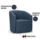 Poltrona Decorativa Orgânica Stella Max Suede Azul Marinho D0