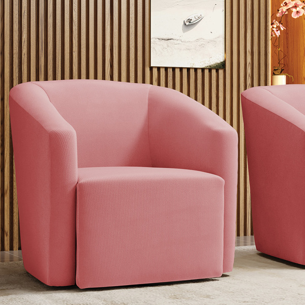 Poltrona Decorativa Orgânica Stella Max Suede D03 - D'rossi -