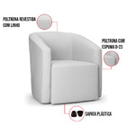 Poltrona Decorativa Orgânica Stella Max Veludo Cinza D03 - D'