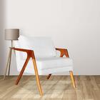 Poltrona Decorativa Paola Pés Madeira Corano Branco