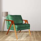 Poltrona Decorativa Paola Pés Madeira Suede Verde