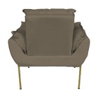 Poltrona Decorativa Para Consultório Base Dourada Suede - Val