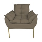 Poltrona Decorativa Para Consultório Base Dourada Suede - Val