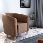 Poltrona Decorativa Para Descanço Minas Boucle Marrom