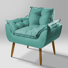 Poltrona Decorativa Para Recepção Azul-turquesa