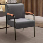 Poltrona Decorativa Para Recepção Jade Braço Metal Bella Decor