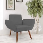 Poltrona Decorativa Para Recepção Sala Quarto Flora Cinza